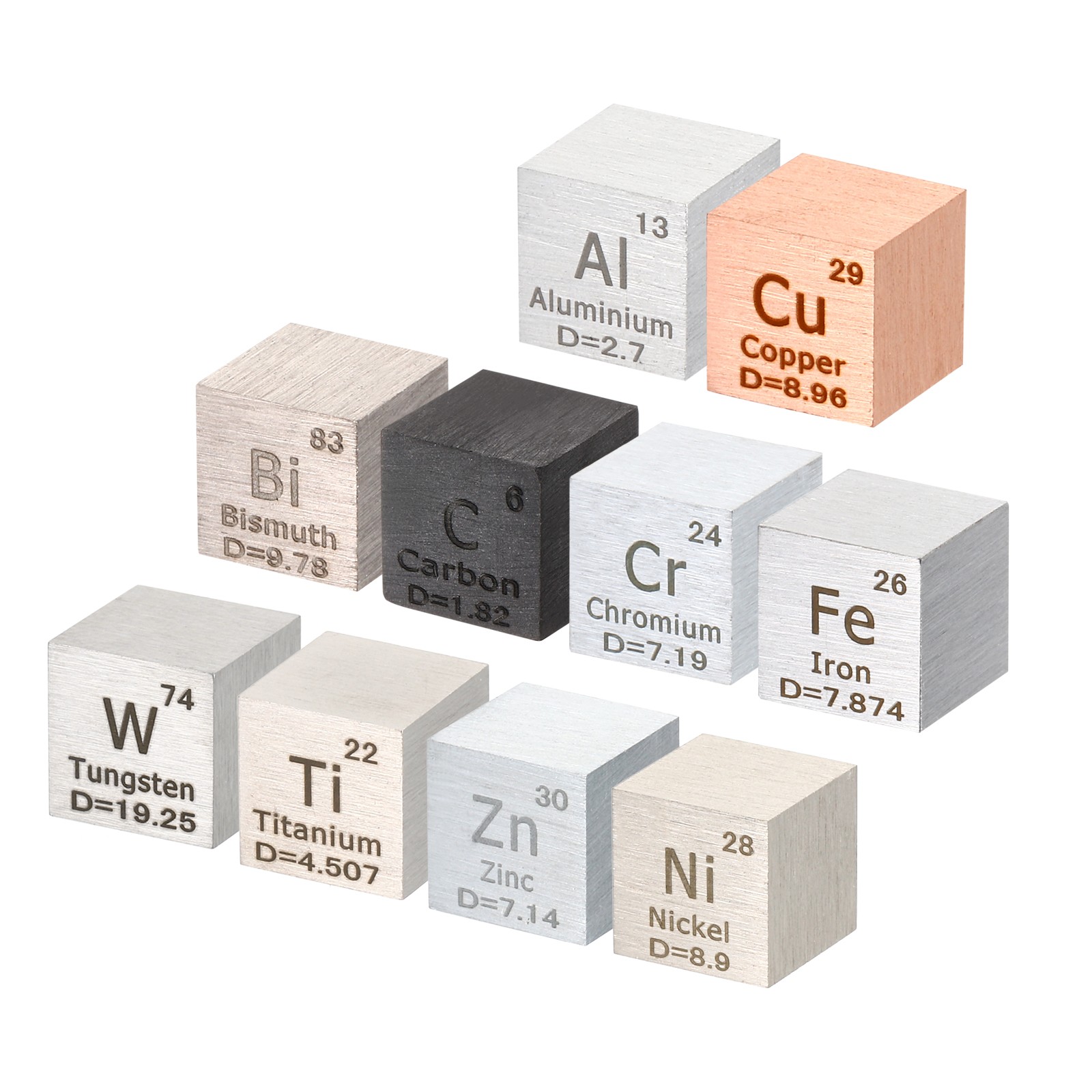 10 x Element Cube 10mm Density Cube High Density Element Metal Periodic Table 10 x Element Cube 10mm Density Cube High Density Element Metal Periodic Table