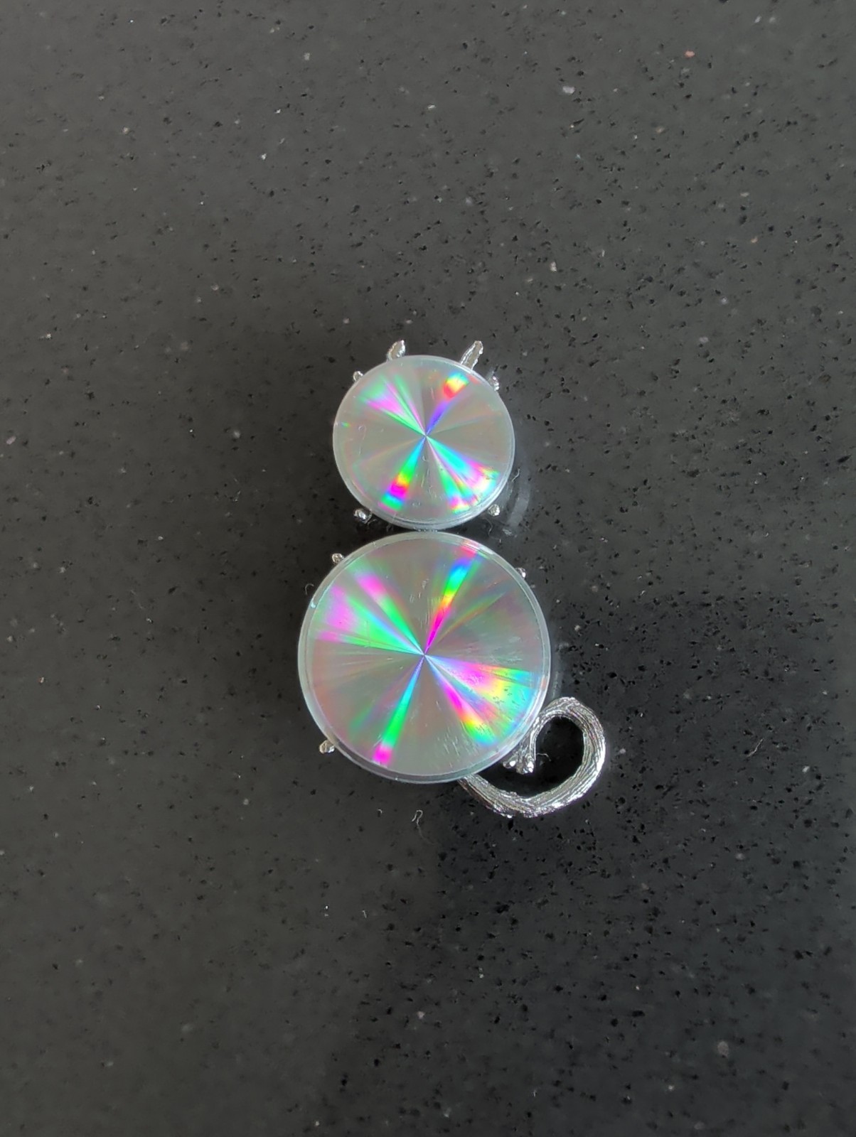 Vintage 1961 Jewelarama Holographic Cat Brooch Pin Mid Century Modern Retro X18 Vintage 1961 Jewelarama Holographic Cat Brooch Pin Mid Century Modern Retro X18