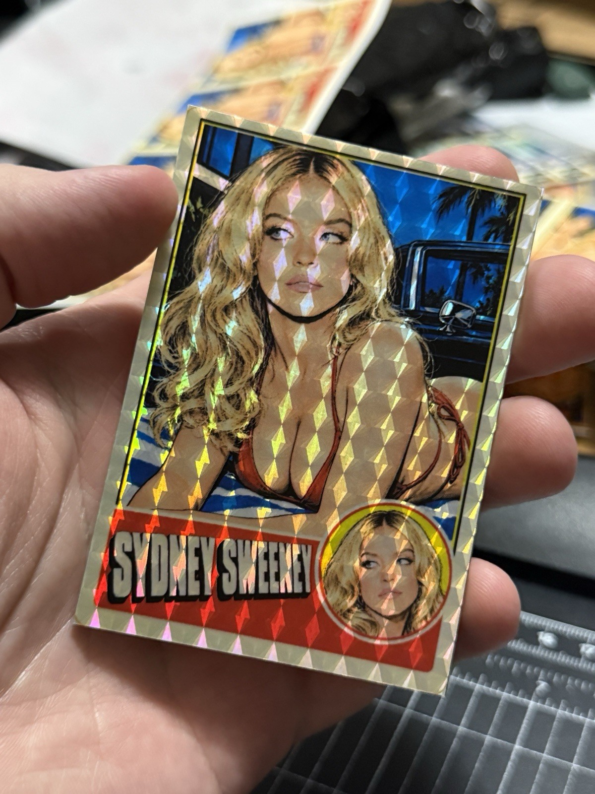 Sydney Sweeney Custom Prizm Holo Trading Card Sydney Sweeney Custom Prizm Holo Trading Card