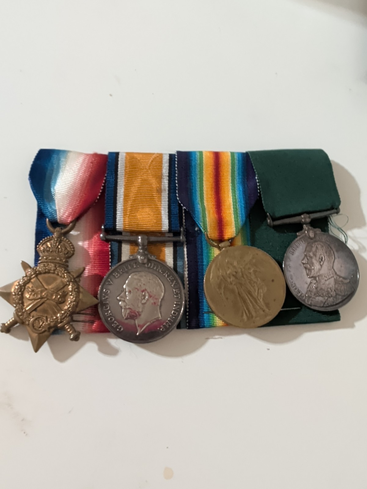 WWI British Military Medal Group 1914–1919 Four Medals R. Witts WWI British Military Medal Group 1914–1919 Four Medals R. Witts