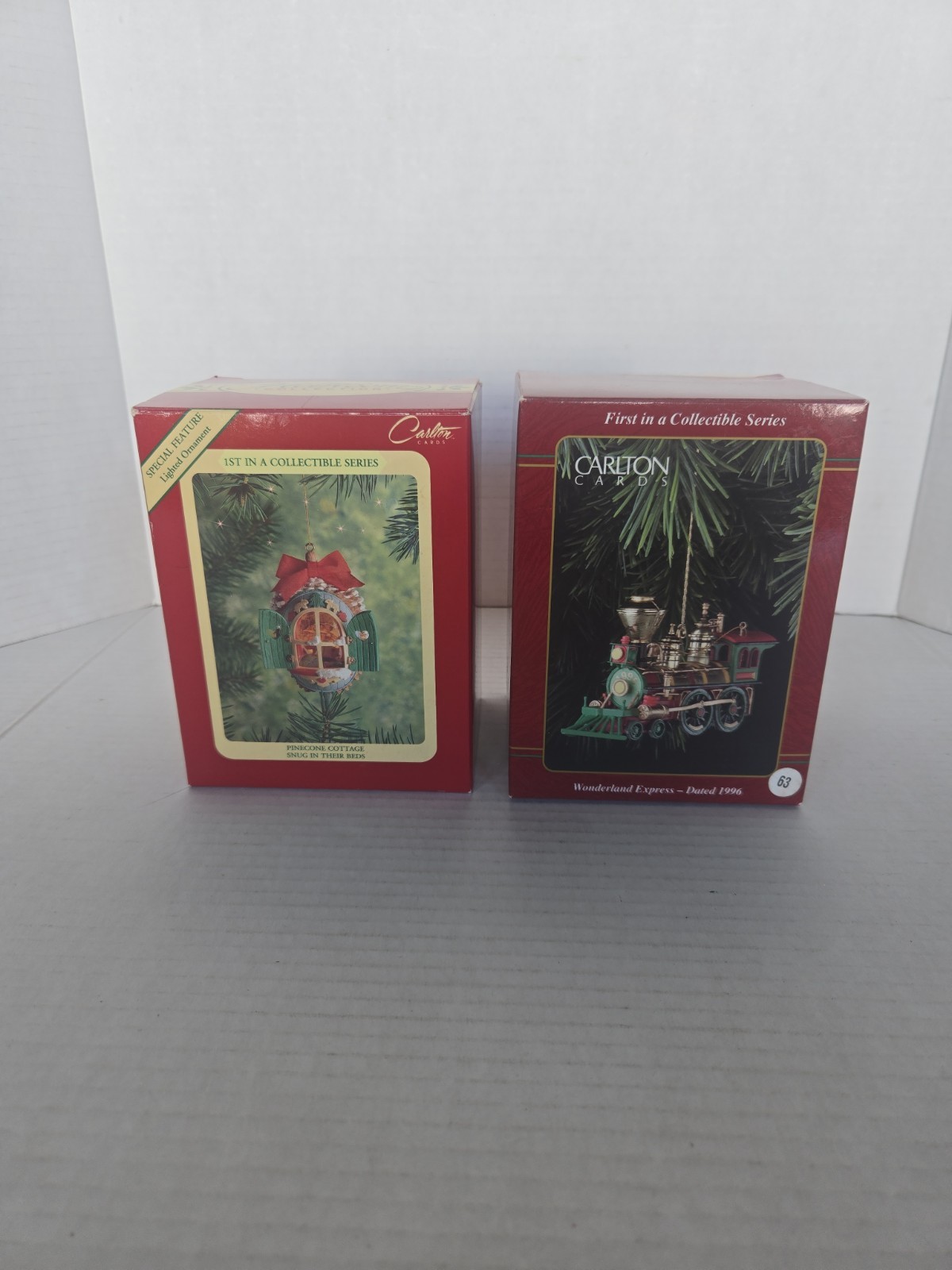 Lot of 2 Vintage Carlton Cards Heirloom Collection Decorative Ornaments - First Lot of 2 Vintage Carlton Cards Heirloom Collection Decorative Ornaments - First