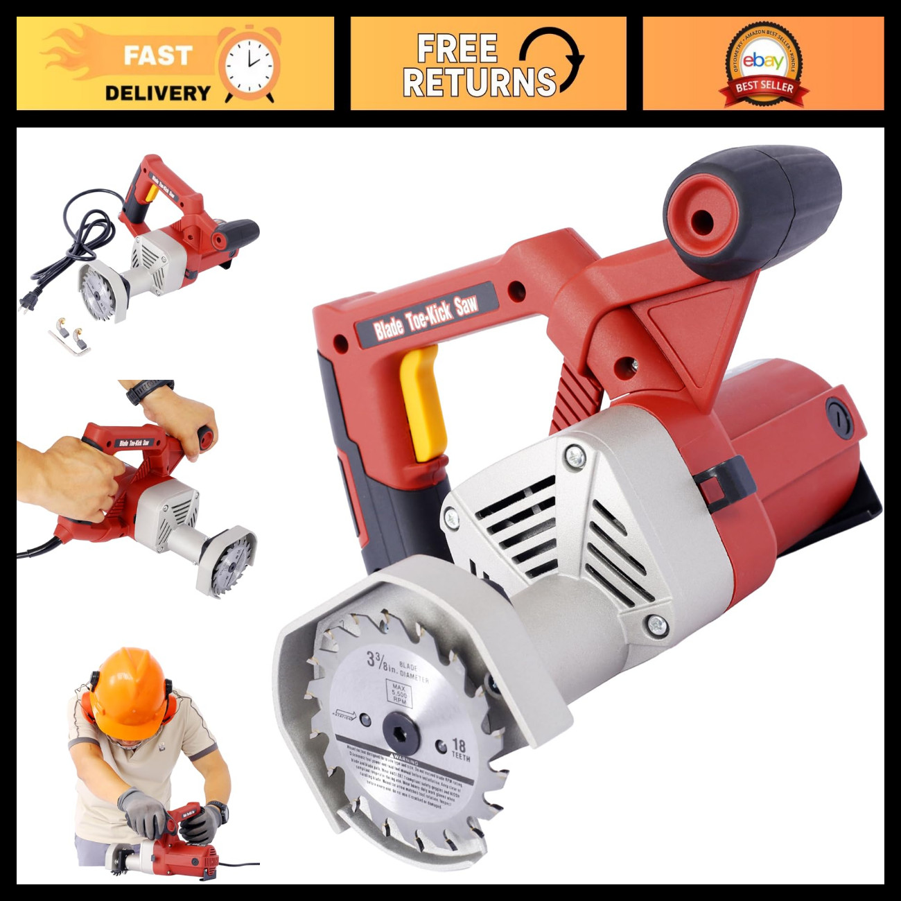 Flush Cutting Circular Blade 3-3/8" for Toe-Kick Saws, Subfloor Removal, Tile Cu Flush Cutting Circular Blade 3-3/8" for Toe-Kick Saws, Subfloor Removal, Tile Cu