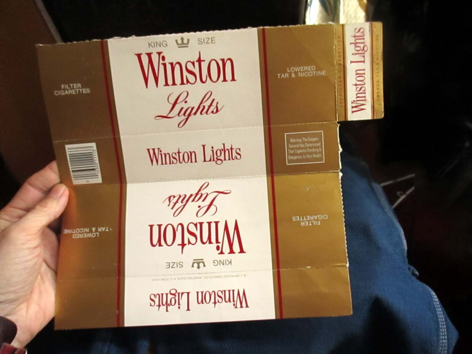 Vintage 70s Winston Lights Flat Carton Cigarette Box