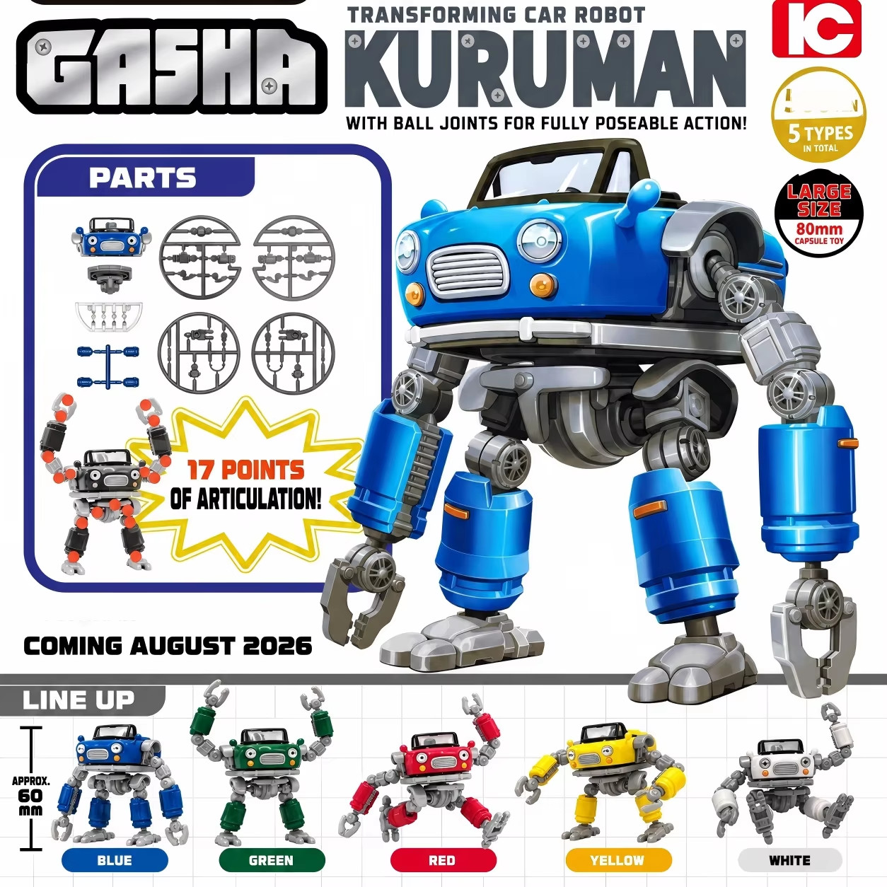 Toys Cabin KURUMAN 1/64 capsule kit vol.2 robot figure articulated mecha gasha