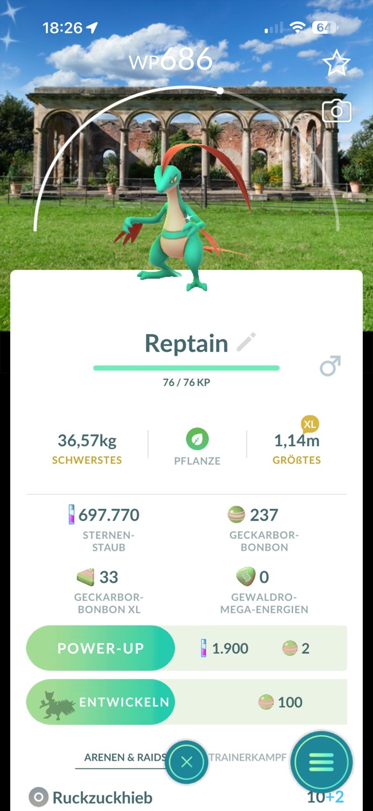 Pokémon GO ✨Shiny Reptain Backed National Trust Gibside #10 Pokémon GO ✨Shiny Reptain Backed National Trust Gibside #10