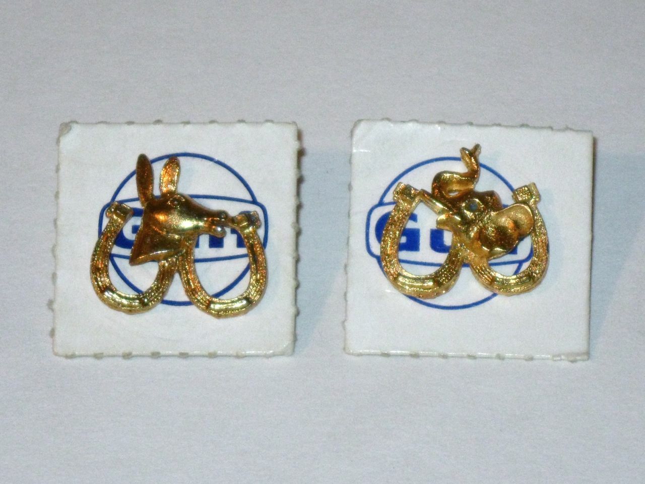 Vintage 1968 GULF OIL Republican ELEPHANT & Democratic DONKEY Political Pins Vintage 1968 GULF OIL Republican ELEPHANT & Democratic DONKEY Political Pins