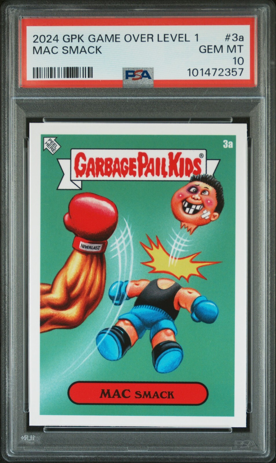 2024 Garbage Pail Kids Game Over 1: MAC SMACK 3a PSA 10 Mike Tyson's Punch-Out