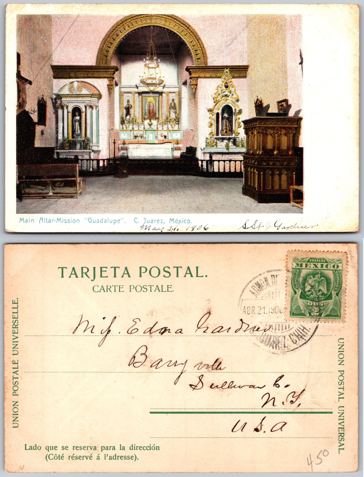 Mission Guadalupe Juarez Mexico Postcard