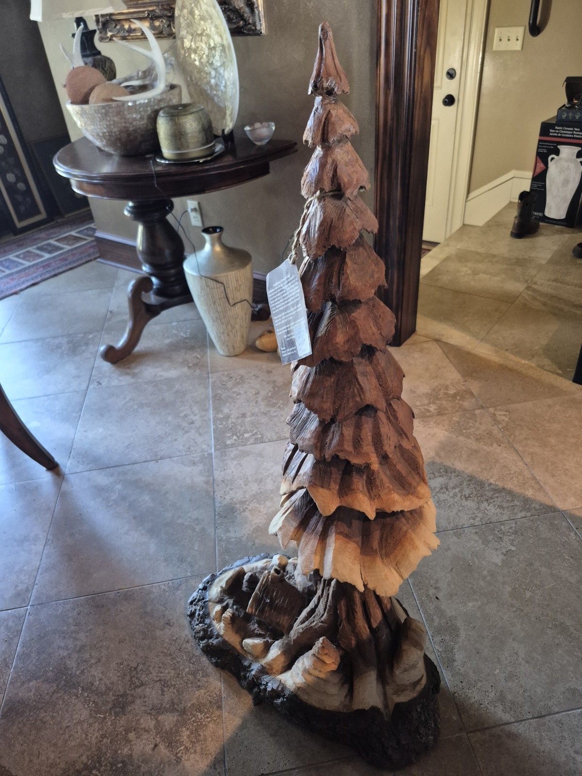 Sculptured Forest Settings Hand Carved Wood Tree Sculpture Glenn Ruhland A Walk