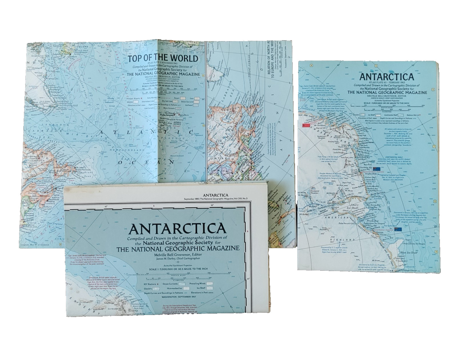 1957 "Pinnipeds Around The World" ANTARCTICA MAP By National Geographic 3PC 1957 "Pinnipeds Around The World" ANTARCTICA MAP By National Geographic 3PC