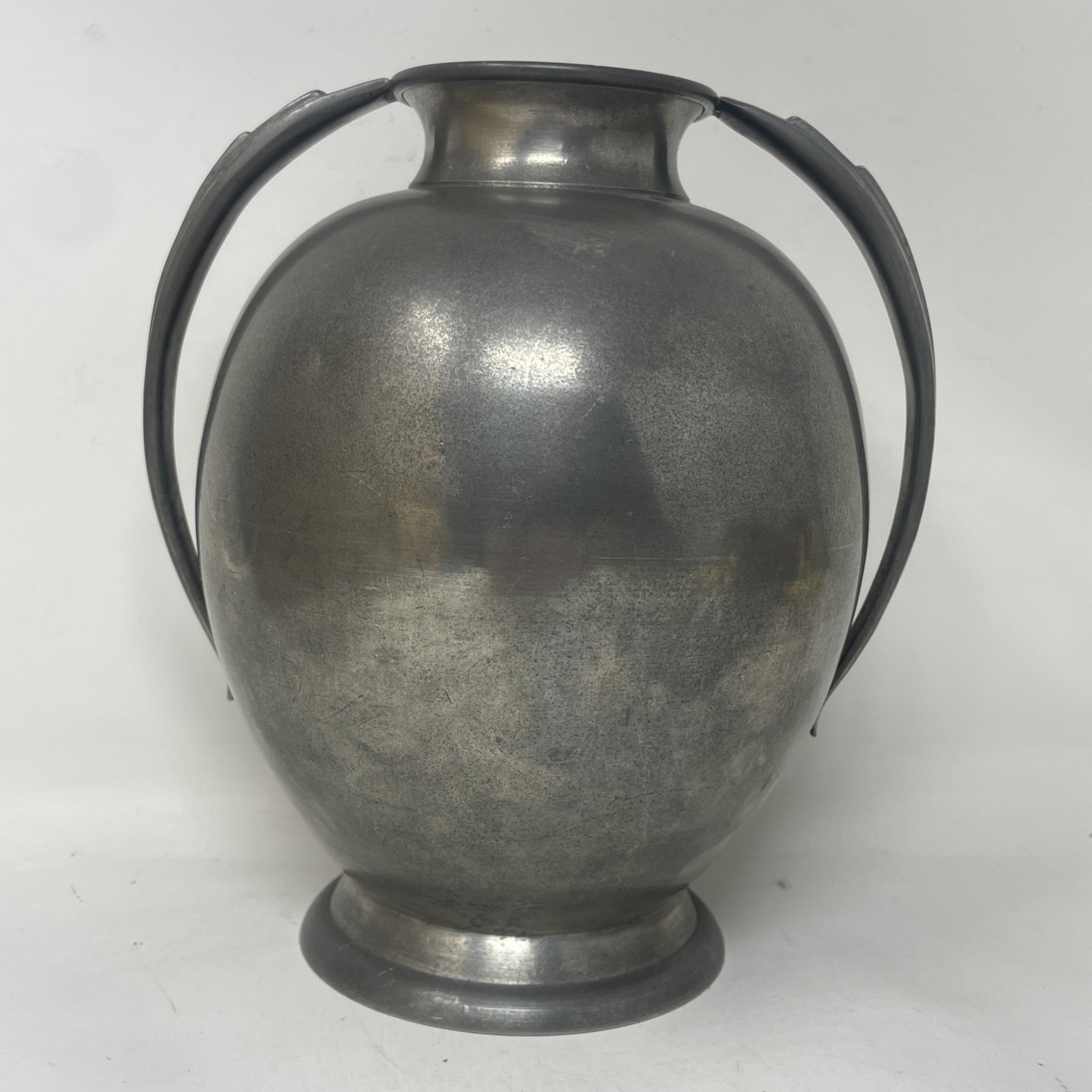 1930s Art Deco Pewter Vase Swedish GAB Tenn Metal Two Handle Sweden Vintage 1930s Art Deco Pewter Vase Swedish GAB Tenn Metal Two Handle Sweden Vintage