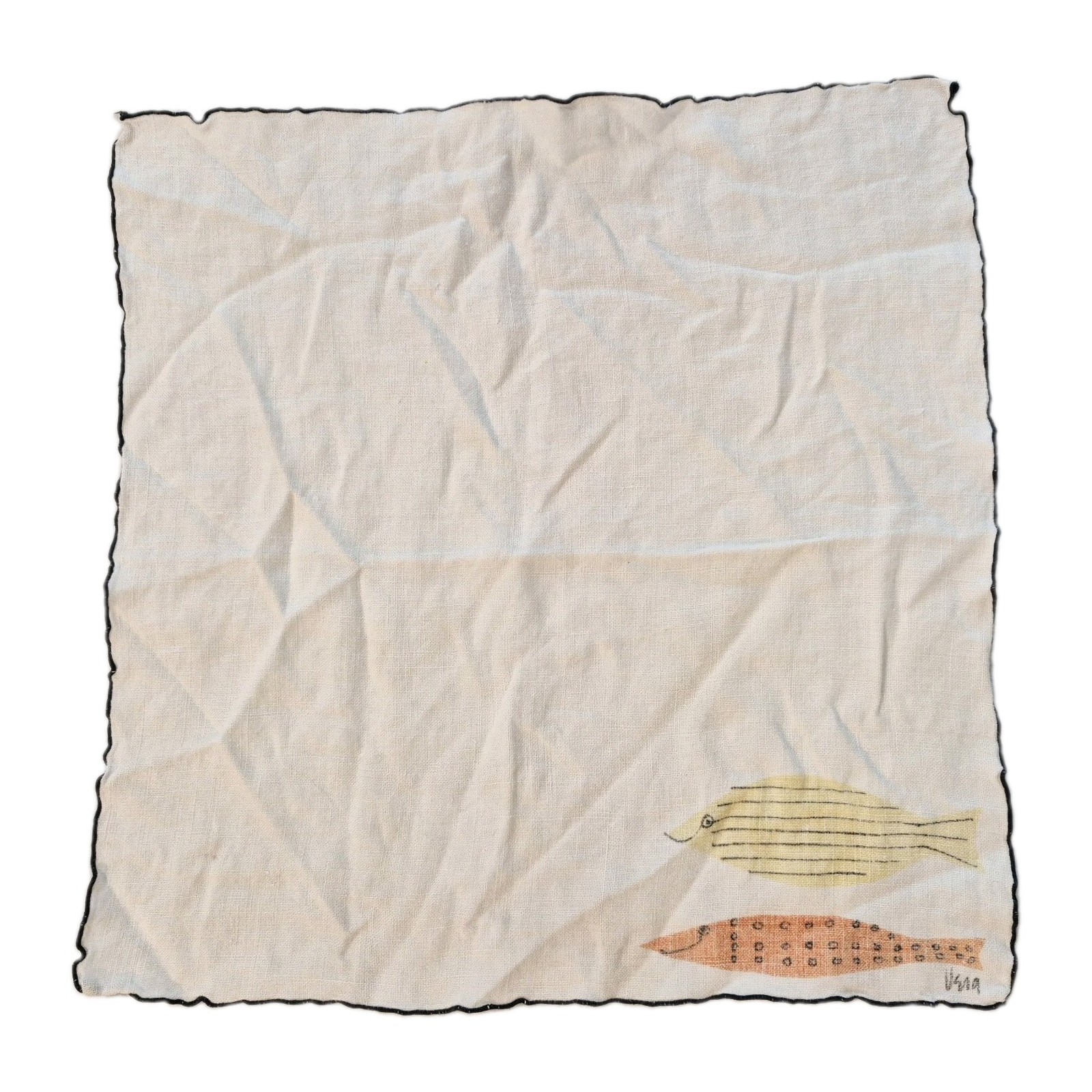 Vintage MCM Vera Neumann Dinner Napkin Fish Vintage MCM Vera Neumann Dinner Napkin Fish