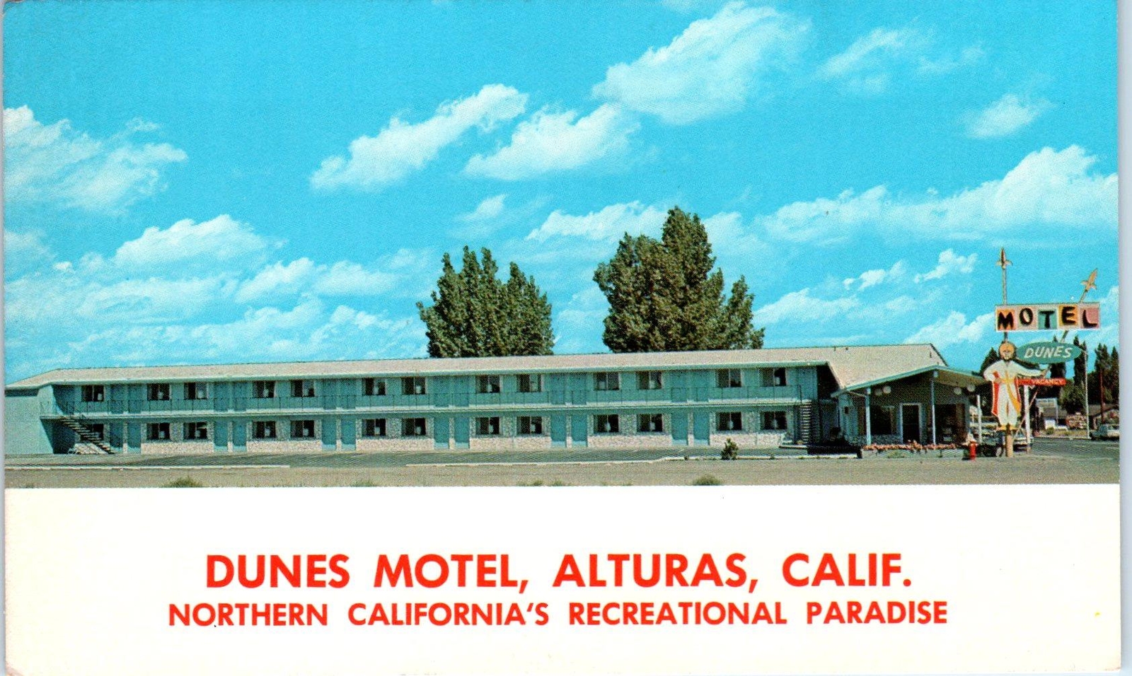ALTURAS, CA California DUNES MOTEL c1960s Roadside Modoc County Postcard ALTURAS, CA California DUNES MOTEL c1960s Roadside Modoc County Postcard