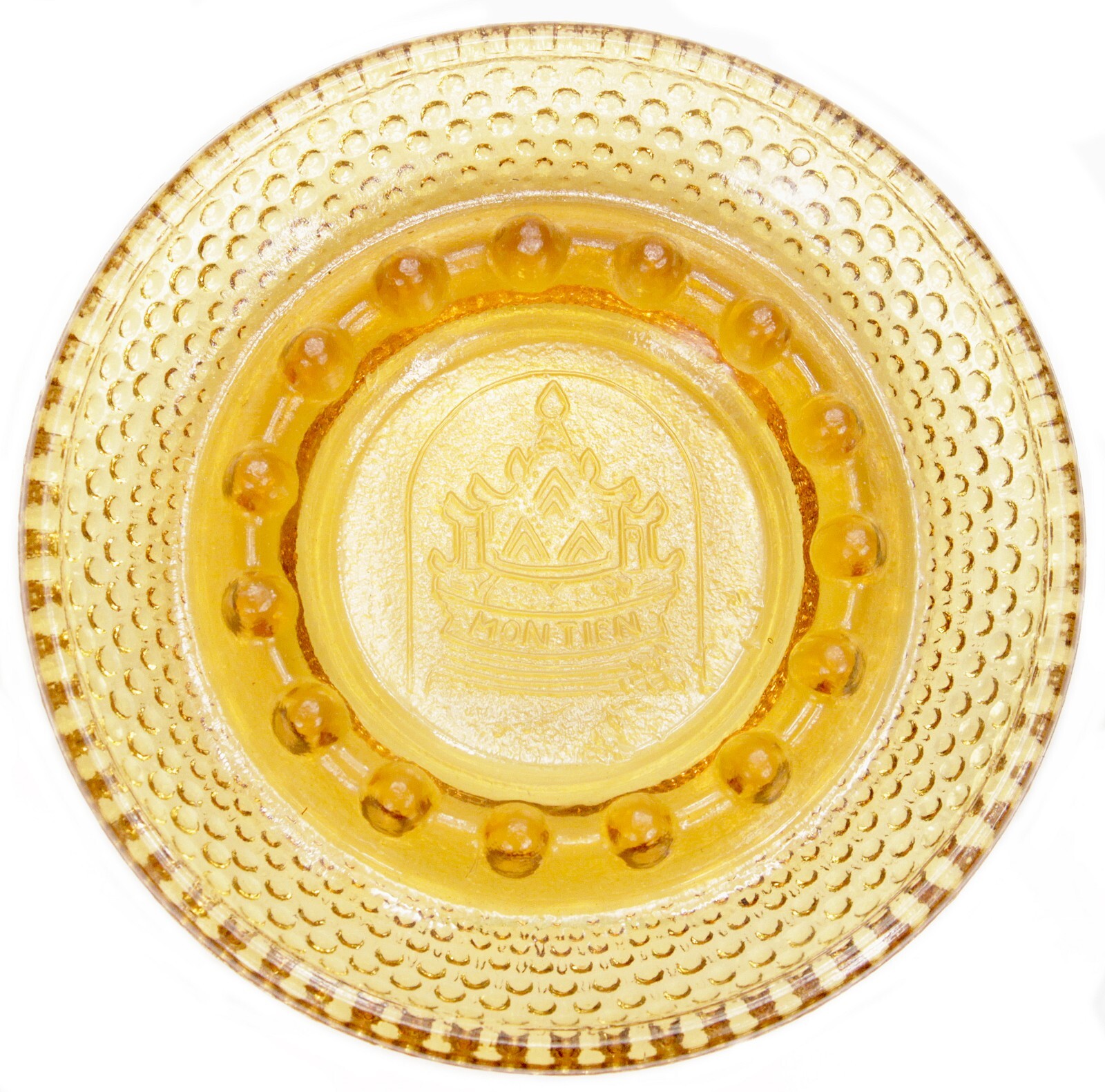 Vintage 1970s Amber Glass Ashtray Montien Hotel Bangkok Thailand Travel Souvenir