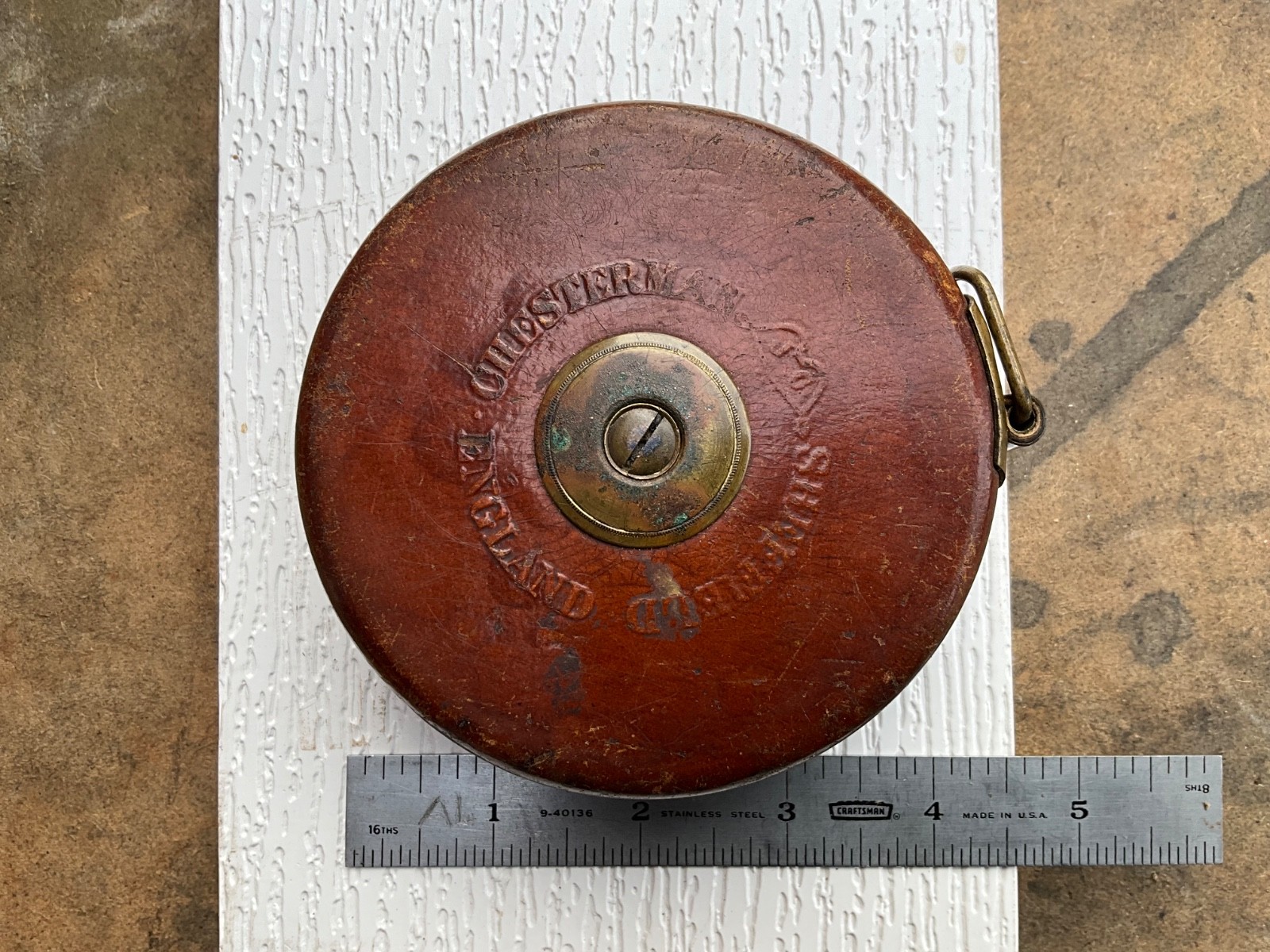 Vintage Tape Measure CHESTERMAN SHEFFIELD ENGLAND Leather Case pat 1908 Vintage Tape Measure CHESTERMAN SHEFFIELD ENGLAND Leather Case pat 1908