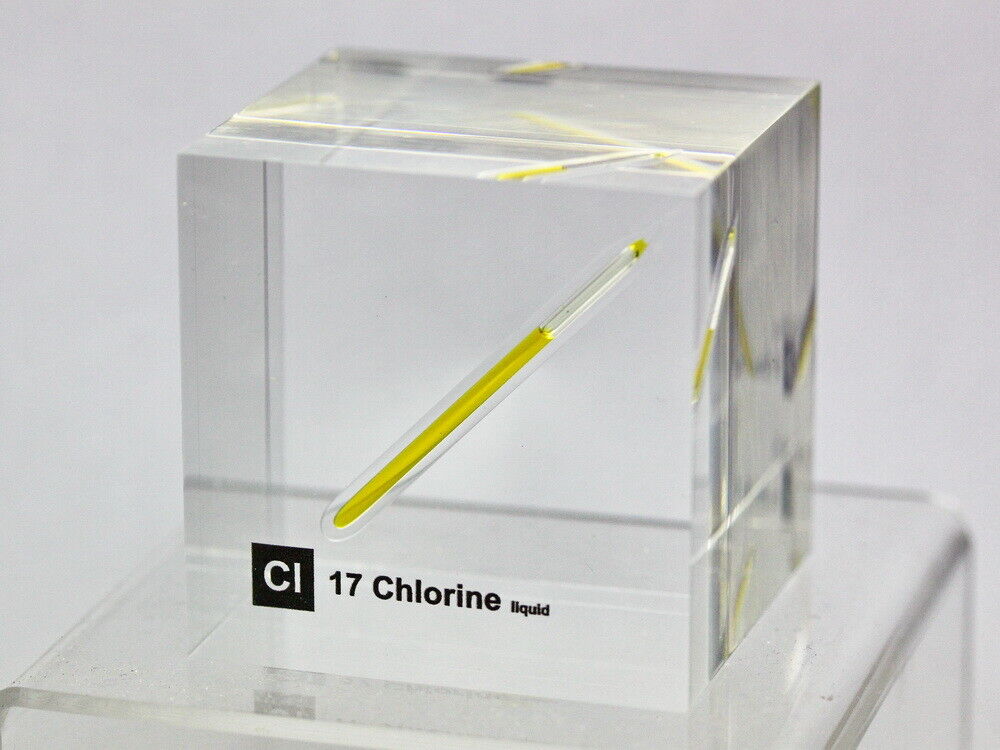 Acrylic Element cube - Chlorine (liquified) Cl - 50mm