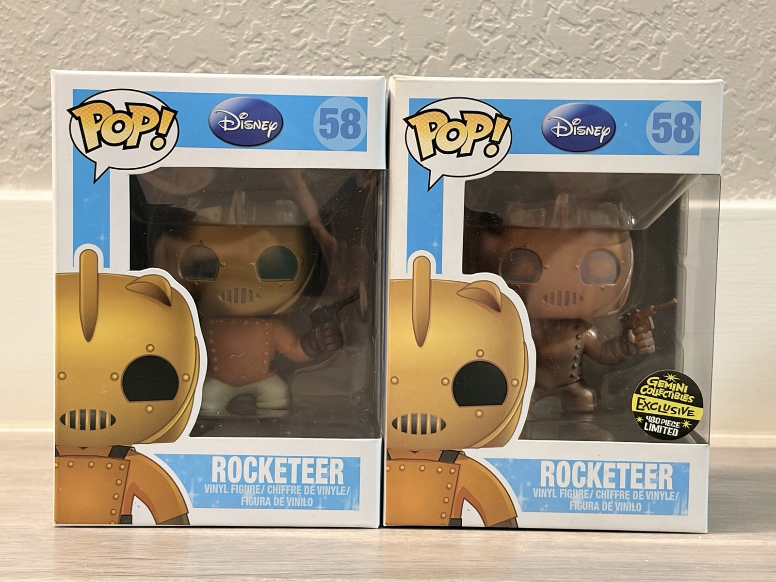 Funko Pop Disney The Rocketeer #58 & Gemini Patina Exclusive LE 480 Set NIB HTF Funko Pop Disney The Rocketeer #58 & Gemini Patina Exclusive LE 480 Set NIB HTF