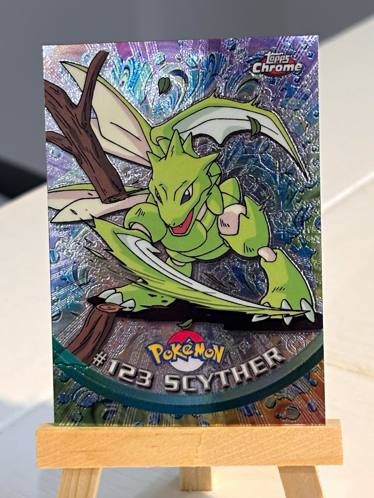 2000 Topps Chrome Pokémon TV Animation Edition #123 Scyther Card English 2000 Topps Chrome Pokémon TV Animation Edition #123 Scyther Card English