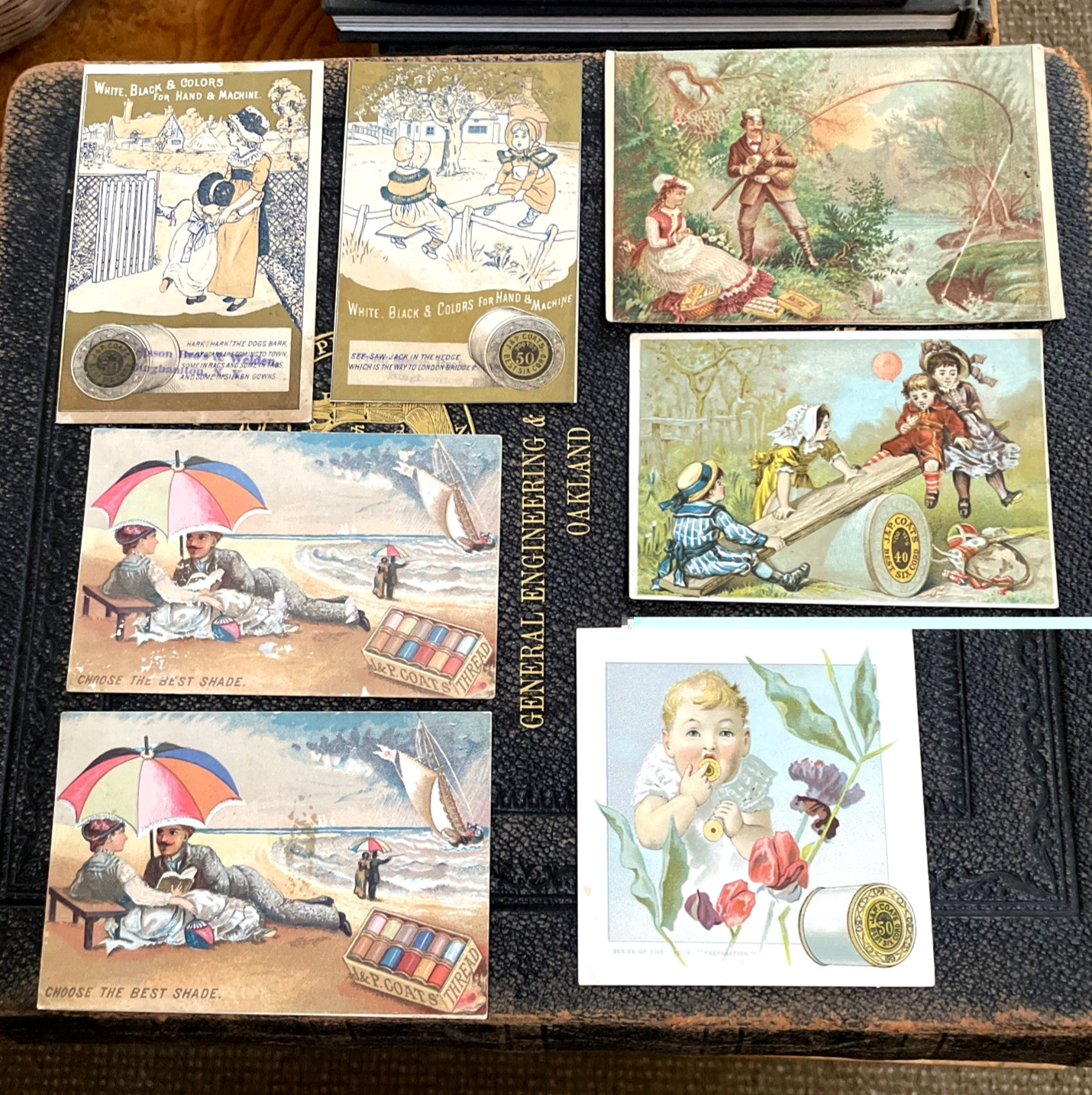 Antique Victorian Advertising Trade Cards Lot 7 Ephemera J & P Coats Thread Antique Victorian Advertising Trade Cards Lot 7 Ephemera J & P Coats Thread