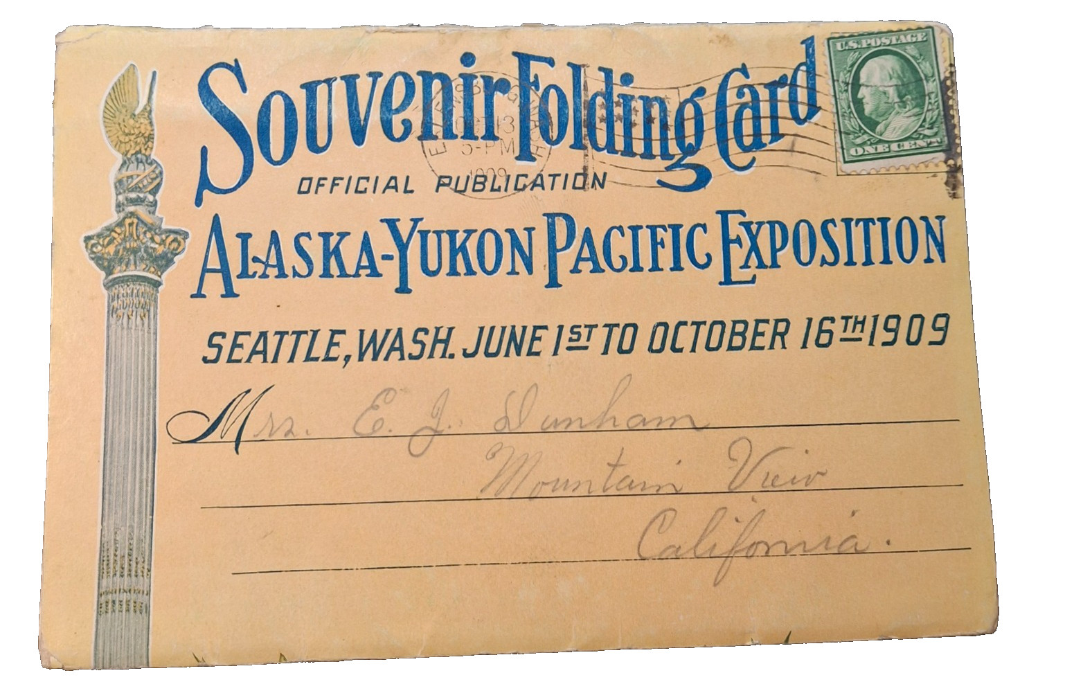 1909 Alaska-Yukon Pacific Exposition Souvenir Folding Card Seattle World's Fair 1909 Alaska-Yukon Pacific Exposition Souvenir Folding Card Seattle World's Fair
