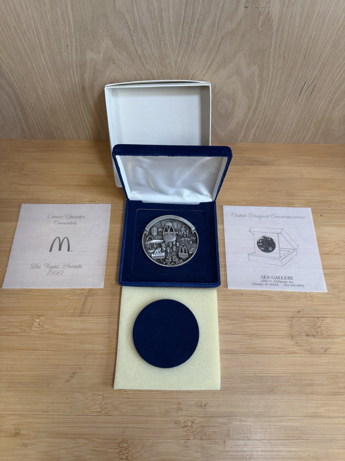McDonald’s Owner Convention 35 Yr 1990 Pewter Limited Edition Medallion Nevada
