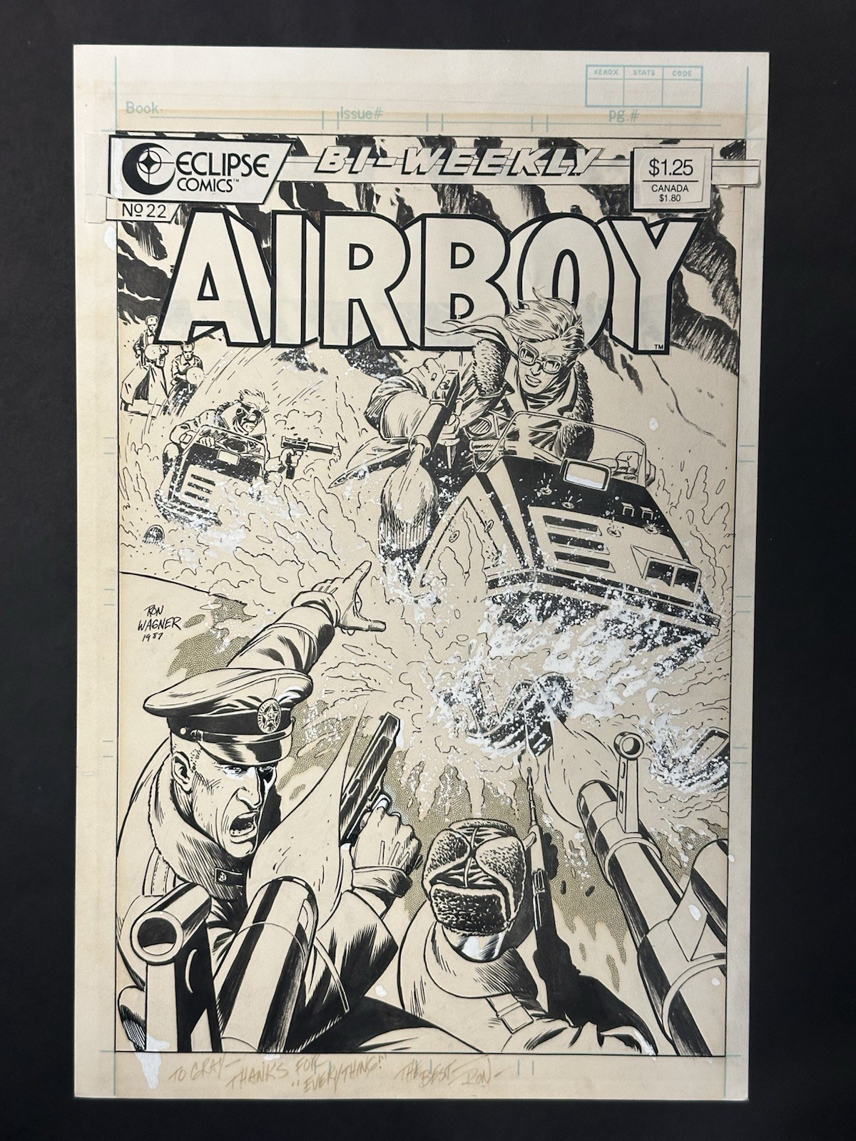 Airboy #22 Cover ORIGINAL COMIC ART Ron Wagner Art