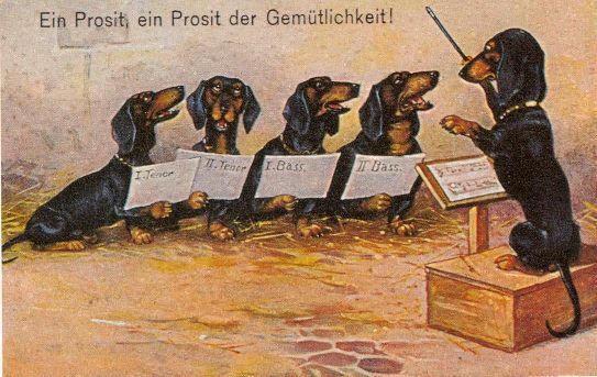 Dachshund Choir L - CUSTOM MATTED - Dog Art Print - German : NEW