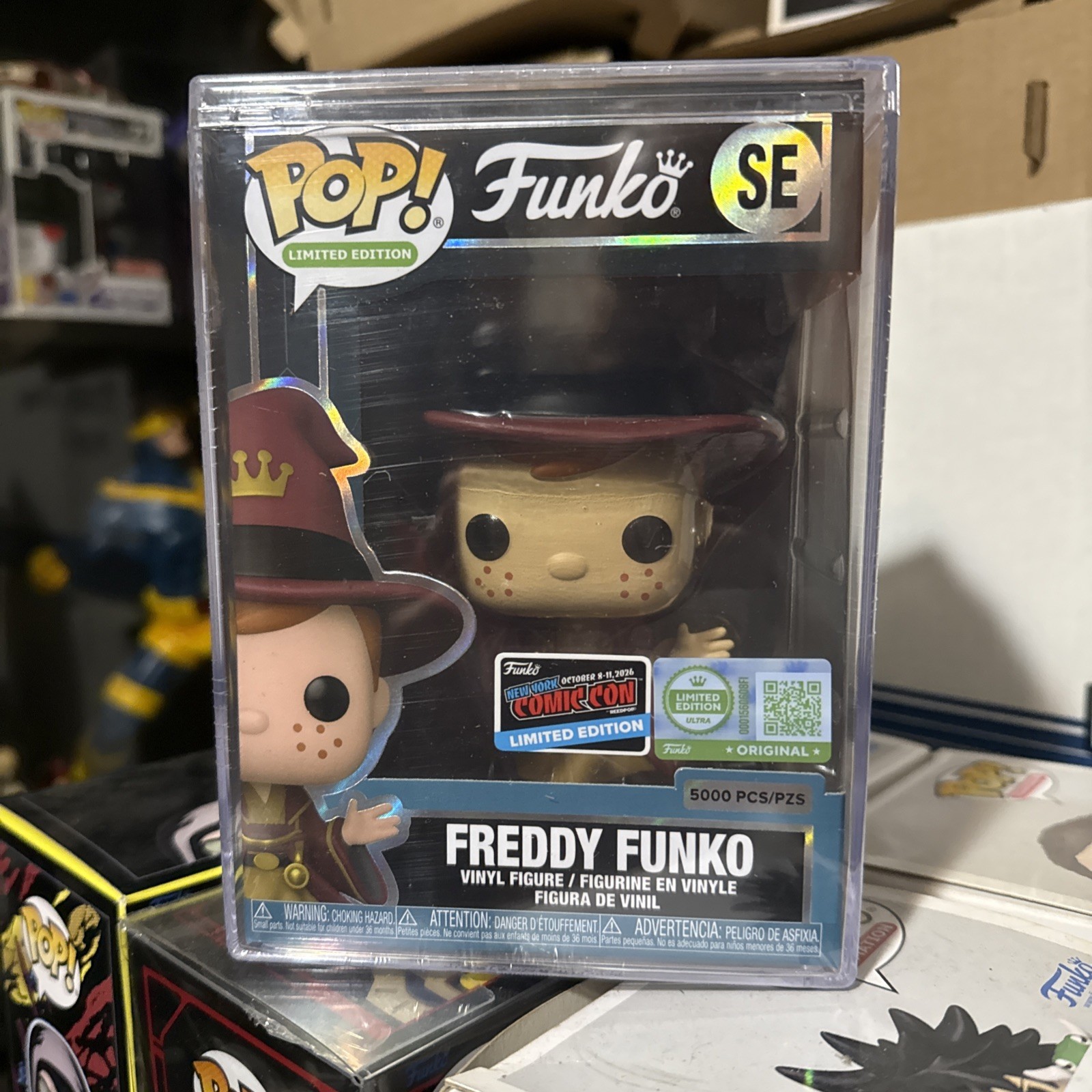 Funko Pop Ultra Pop Freddy Funko Wizard LE5000 NYCC 2026 Con Sticker In Hand Funko Pop Ultra Pop Freddy Funko Wizard LE5000 NYCC 2026 Con Sticker In Hand