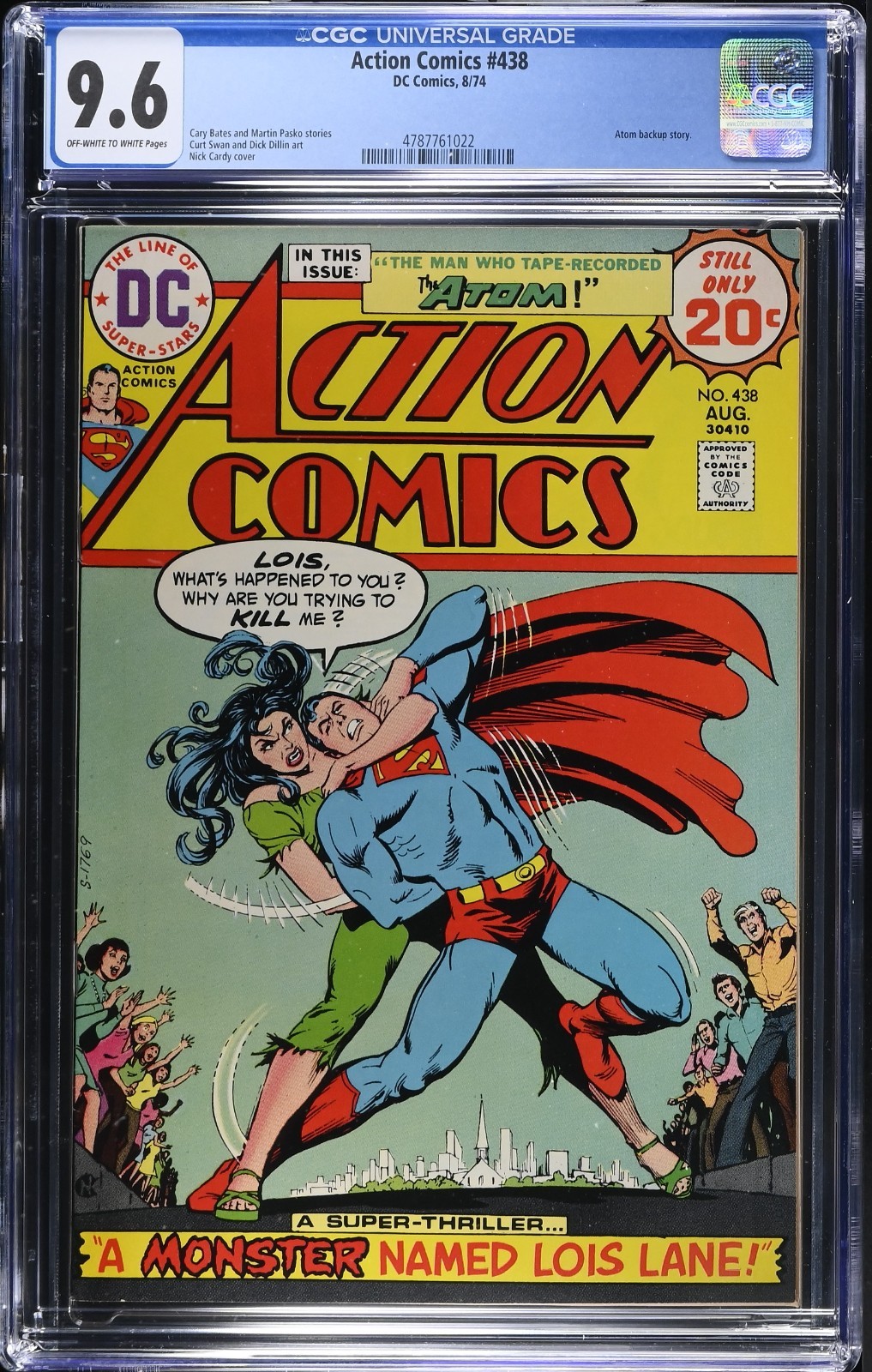 🇺🇸 Action Comics #438 CGC 9.8 OWW DC 1974 Nick Cardy Lois Lane Monster Cover 🇺🇸 Action Comics #438 CGC 9.8 OWW DC 1974 Nick Cardy Lois Lane Monster Cover