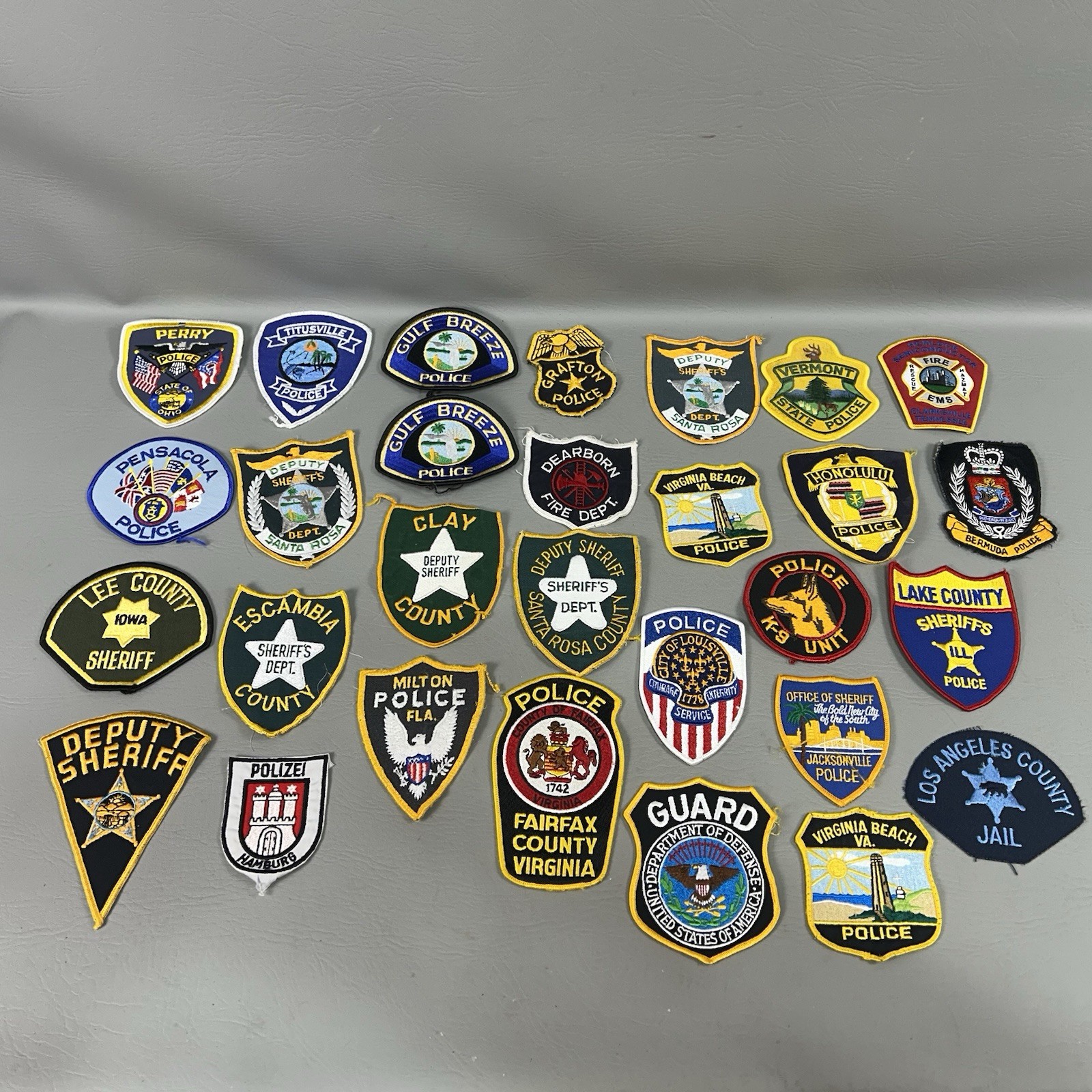 Mixed Patch Lot Police Sheriff Fire FL CA VA K-9 Vintage 29 Patches Mixed Patch Lot Police Sheriff Fire FL CA VA K-9 Vintage 29 Patches