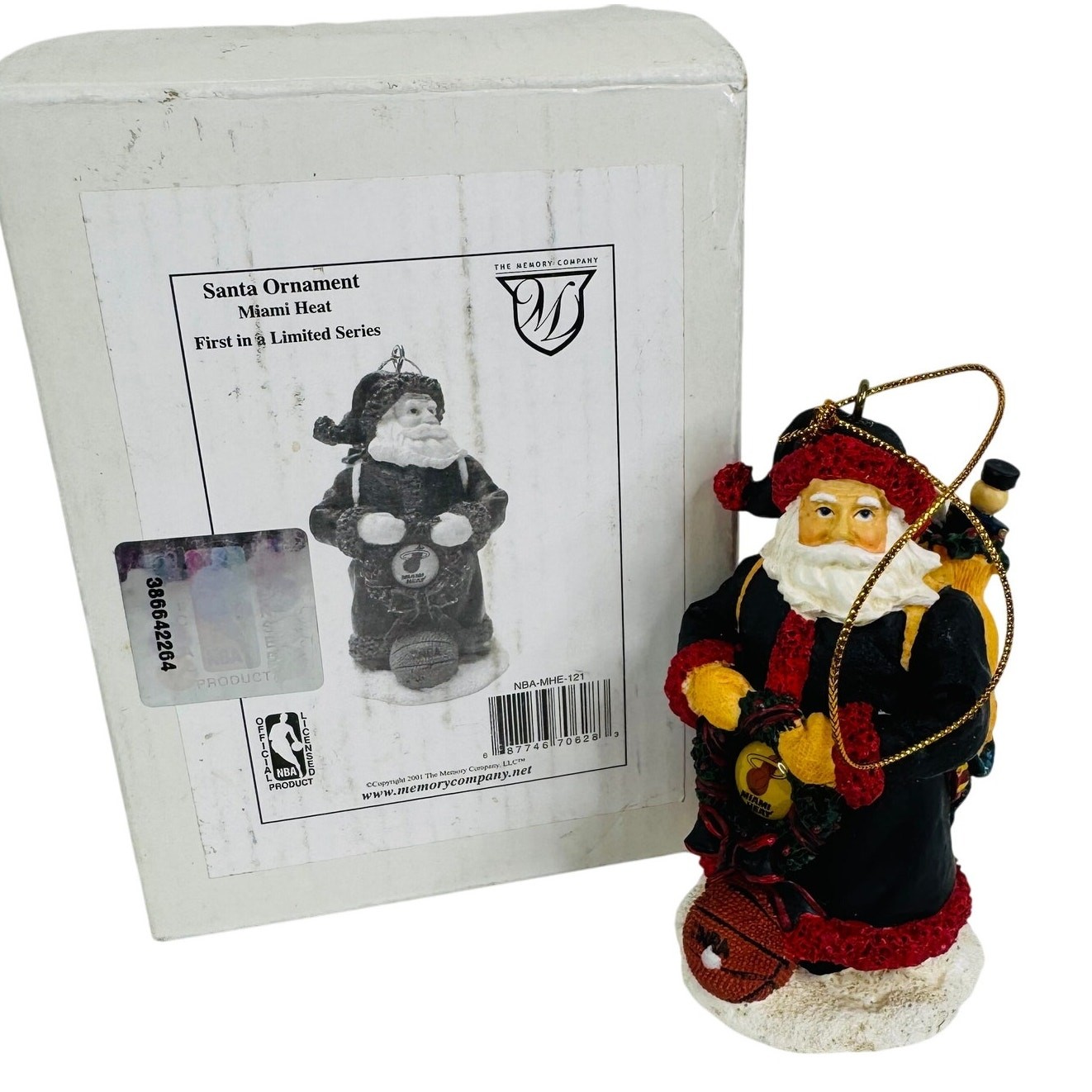 VTG 2001 The Memory Company Miami Heat Santa Christmas Ornament VTG 2001 The Memory Company Miami Heat Santa Christmas Ornament