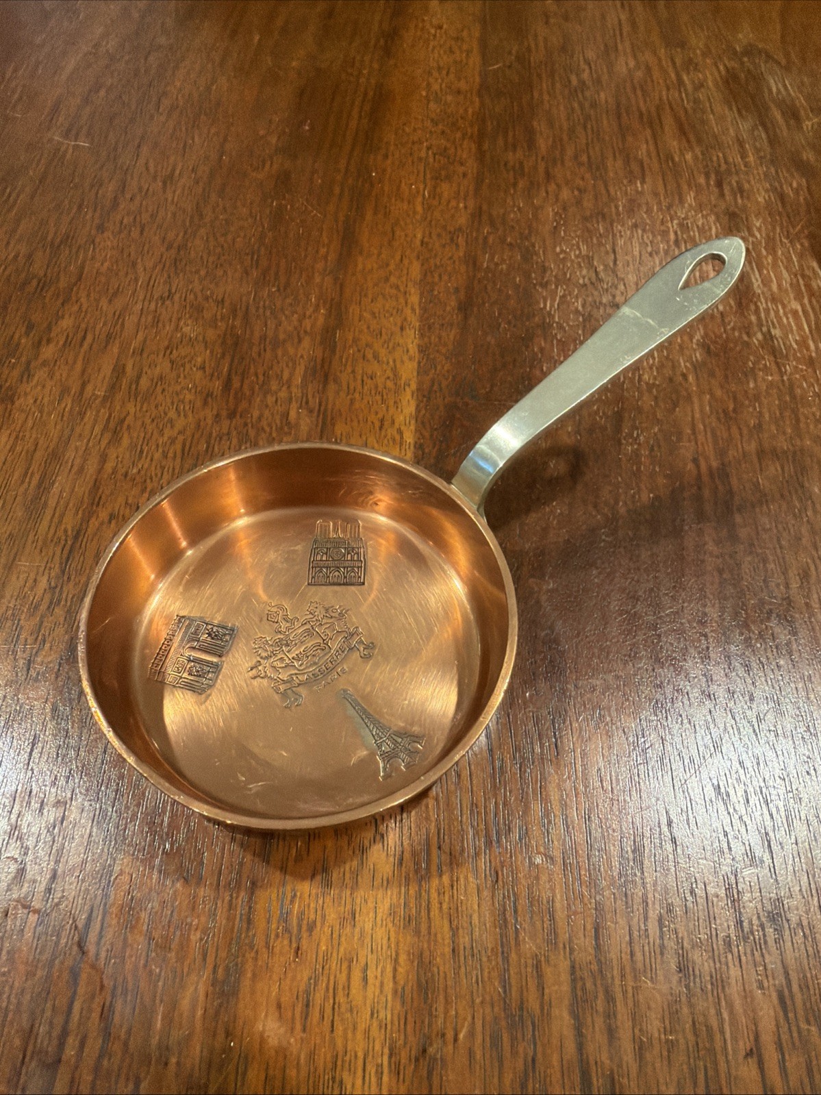 70s Vintage French Copper Restaurant Lasserre Paris Souvenir Pan 17 Av Franklin 70s Vintage French Copper Restaurant Lasserre Paris Souvenir Pan 17 Av Franklin