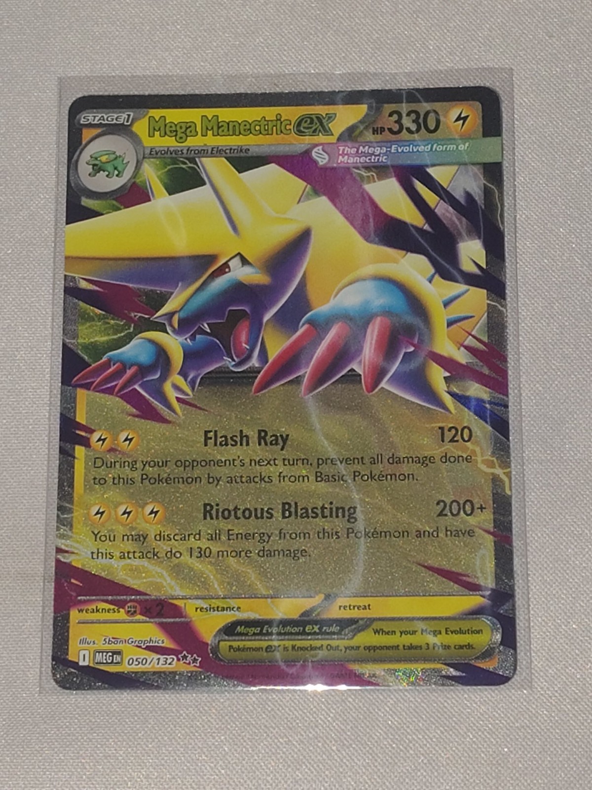 Mega Manectric ex 050/132 Mega Evolution Pokemon TCG Near Mint Ultra Rare
