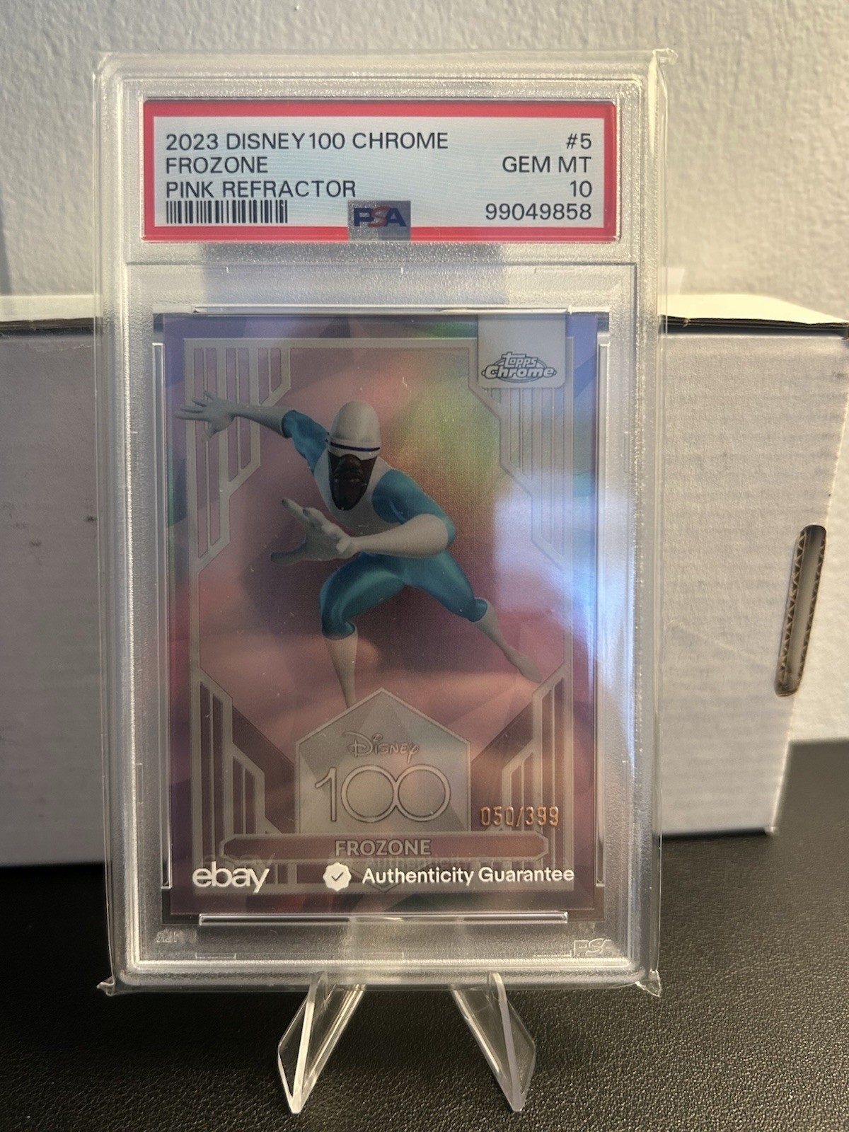 2023 Topps Chrome Disney 100 Frozone Pink Refractor #/399 PSA 10 GEM MINT 2023 Topps Chrome Disney 100 Frozone Pink Refractor #/399 PSA 10 GEM MINT