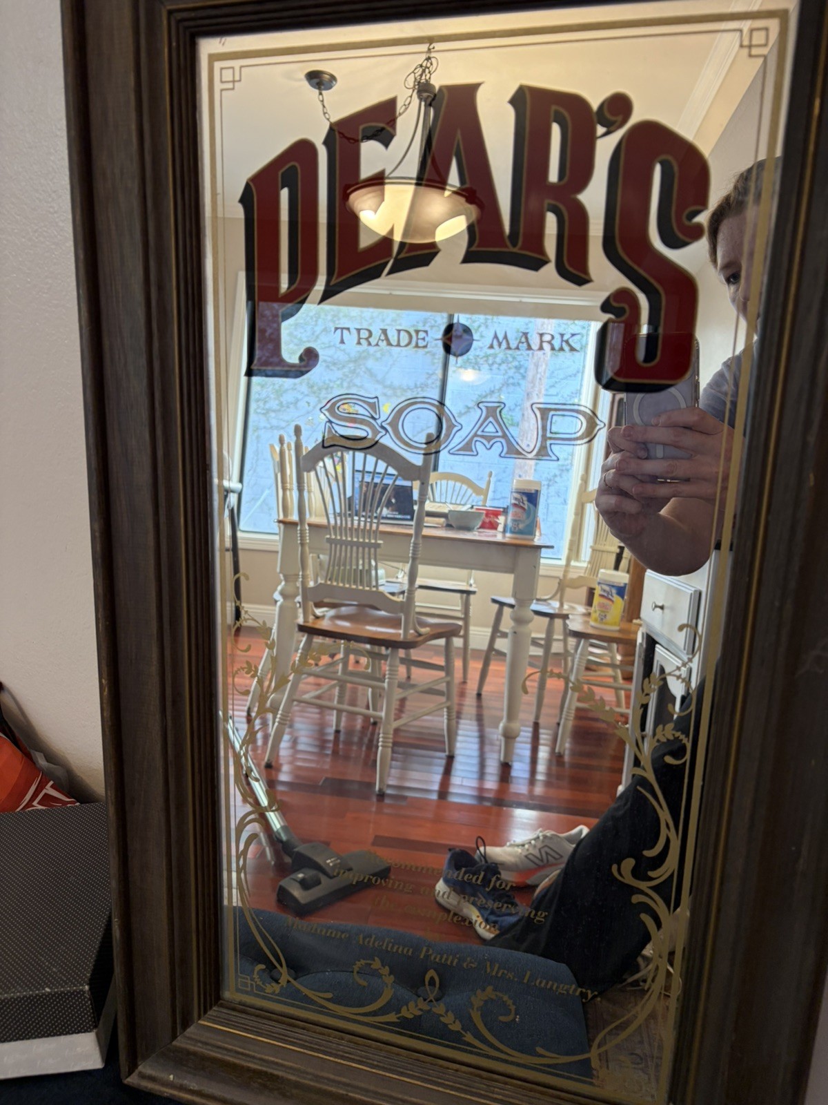 Vintage Pears Soap Advertising Mirror Man Cave Bar Shop Framed -Victorian Design