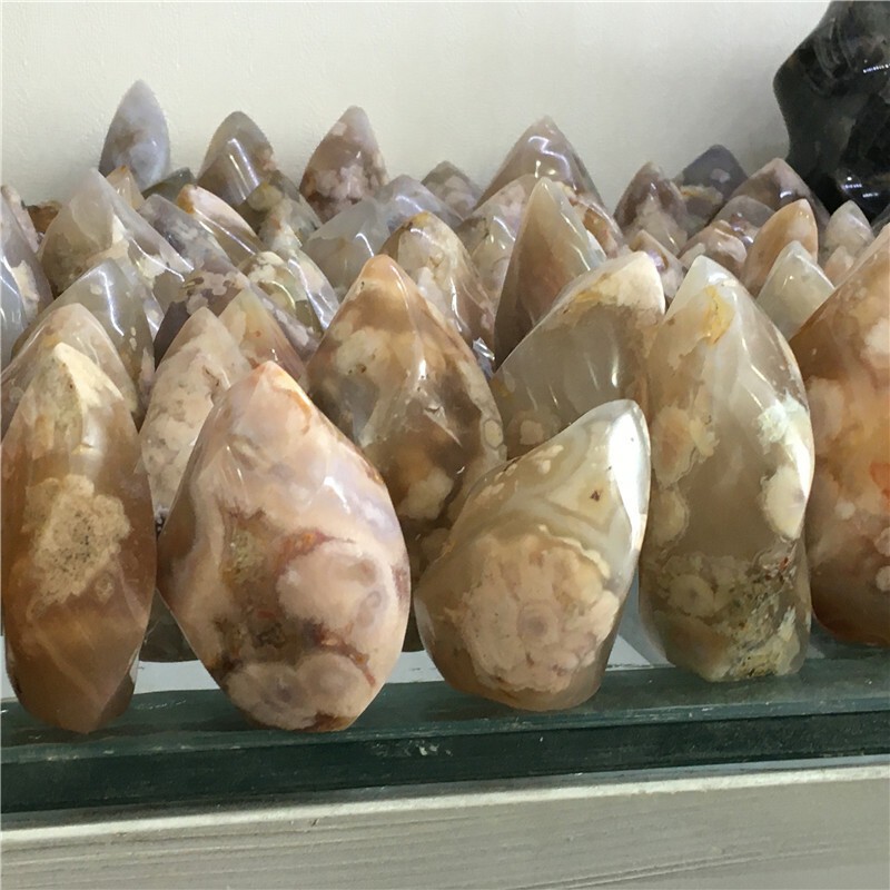 2.2LB Natural sakura agate flame crystal hand-polished reiki healing 5pc 2.2LB Natural sakura agate flame crystal hand-polished reiki healing 5pc