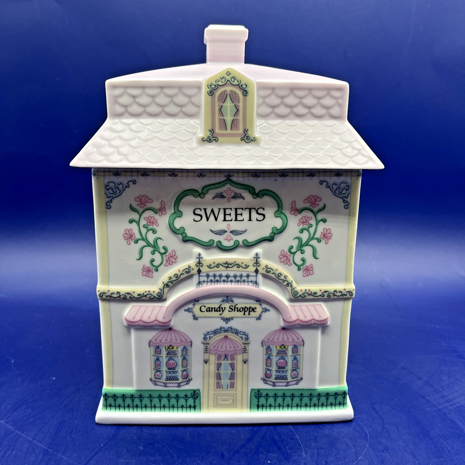 Vintage 1992 Lenox Spice Village Candy Shoppe SWEETS Canister with Lid