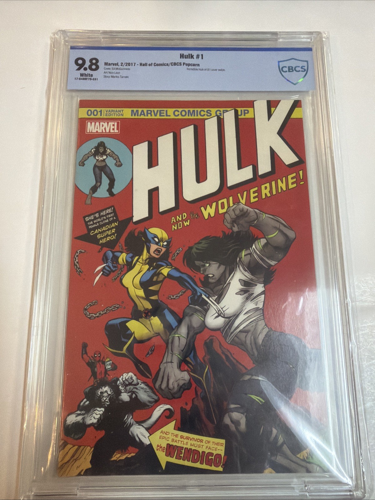 Hulk (2017) # 1 (CBCS 9.8) Color Hulk 181 Homage Deadpool Popcorn Hulk (2017) # 1 (CBCS 9.8) Color Hulk 181 Homage Deadpool Popcorn