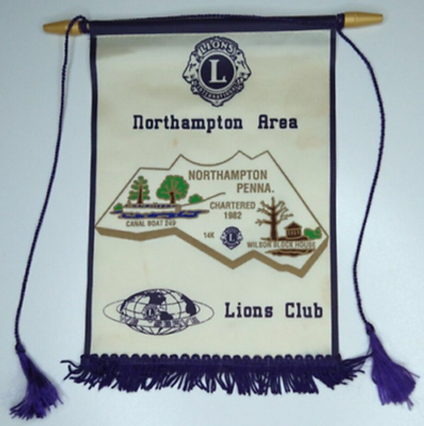 Vintage Lions Club Flag Banner Northampton Area Pennsylvania Vintage Lions Club Flag Banner Northampton Area Pennsylvania