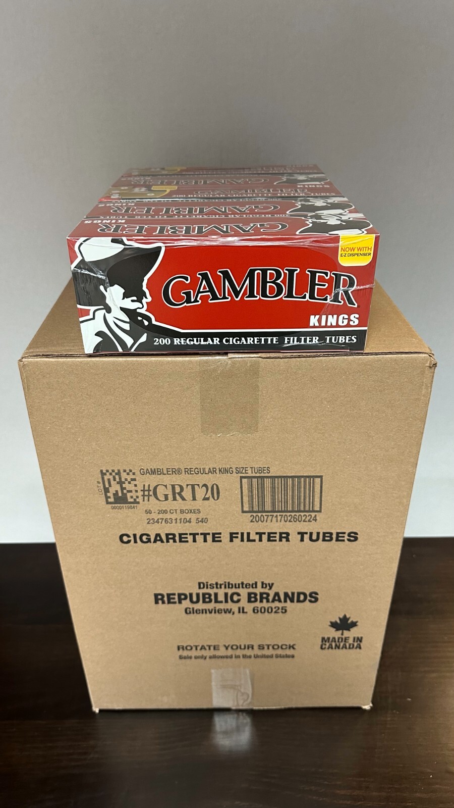 Gambler Regular King Size RYO Cigarette Tubes - Full Case (10000 Tubes) Gambler Regular King Size RYO Cigarette Tubes - Full Case (10000 Tubes)