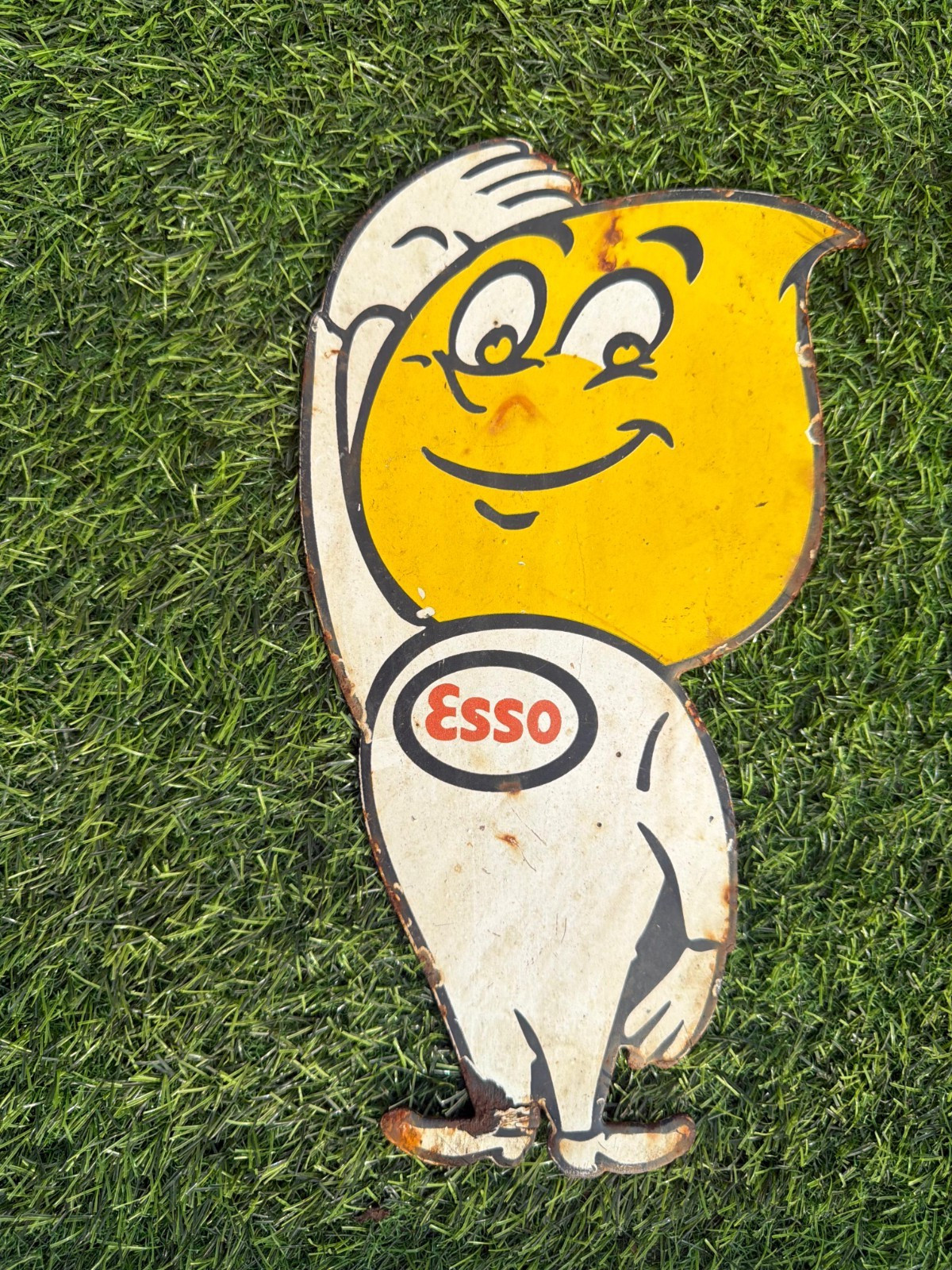 Esso Boy Porcelain Advertising Sign 12'' Inches Esso Boy Porcelain Advertising Sign 12'' Inches