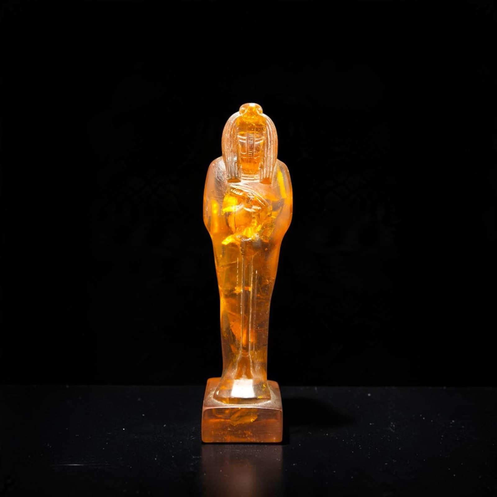 UNIQUE ANCIENT EGYPTIAN ANTIQUITIES Statue God Apep Made Amber Stone Rare BC