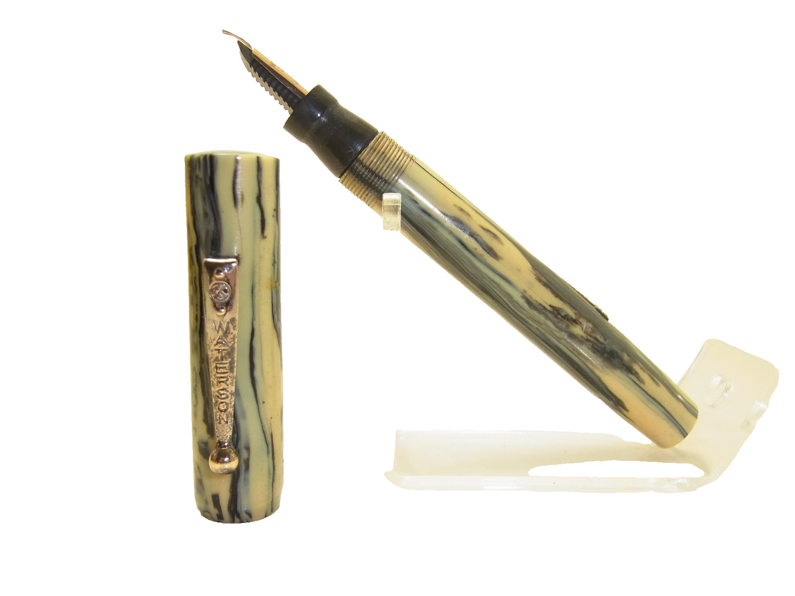 Beautiful 1920´s WATERSON Cream/Blue Senior Fountain Pen Flexy 14C M X45 Beautiful 1920´s WATERSON Cream/Blue Senior Fountain Pen Flexy 14C M X45