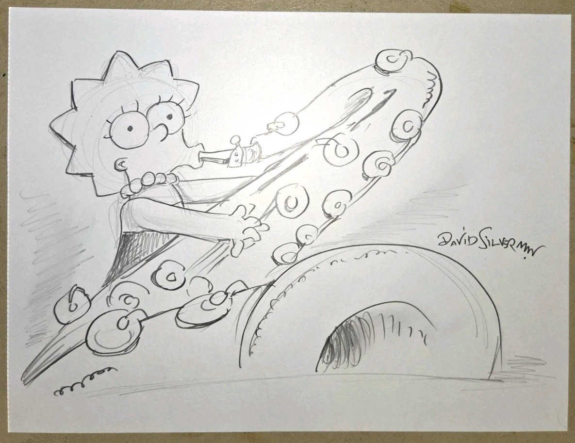 The Simpsons Lisa Original Art Sketch Drawing By Animator David Silverman COA The Simpsons Lisa Original Art Sketch Drawing By Animator David Silverman COA