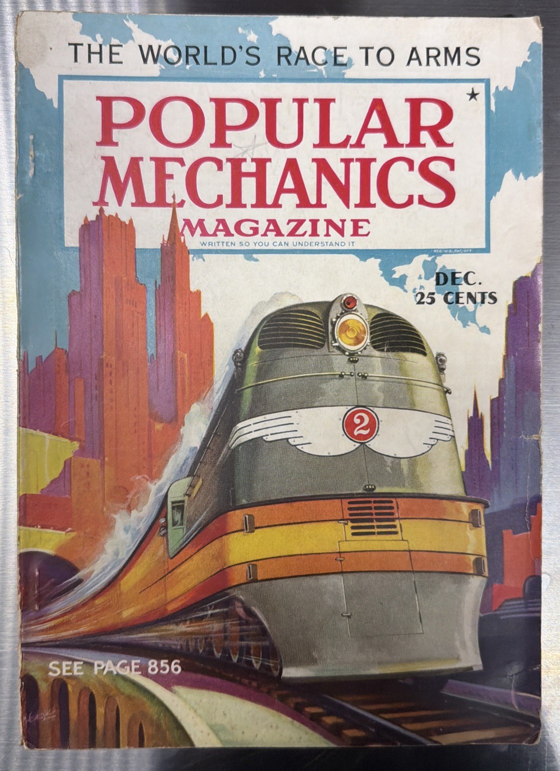 VINTAGE DECEMBER 1935 POPULAR MECHANICS ORIGINAL M.GUNDLACH COVER ARTIST VINTAGE DECEMBER 1935 POPULAR MECHANICS ORIGINAL M.GUNDLACH COVER ARTIST