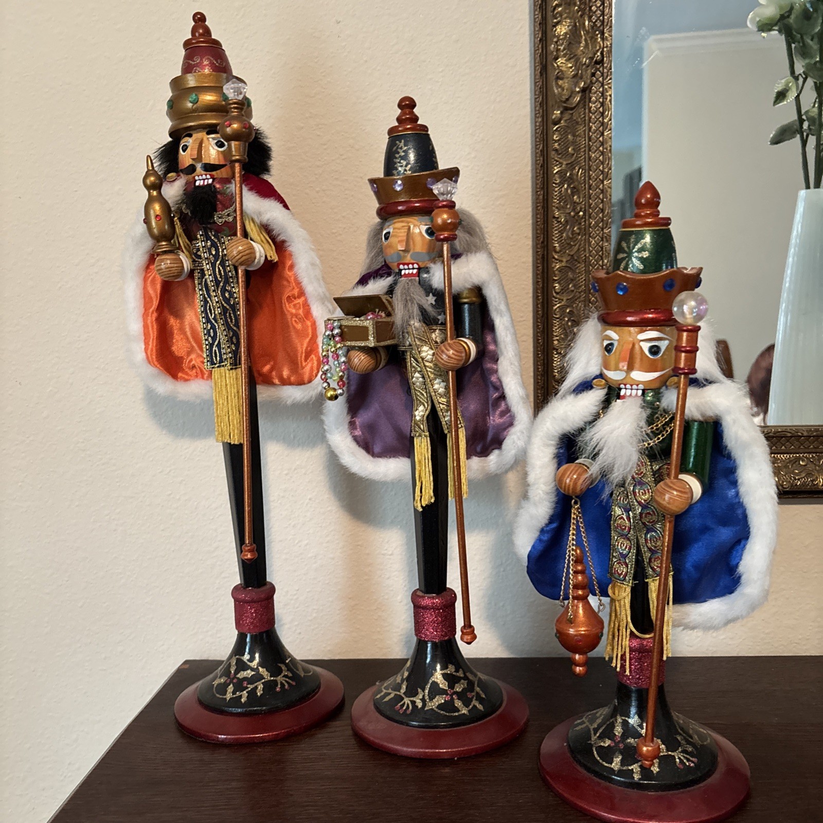Bombay 2006 Three Wise Men Nutcracker Candleholders 20” 17” 15" Set Bombay 2006 Three Wise Men Nutcracker Candleholders 20” 17” 15" Set