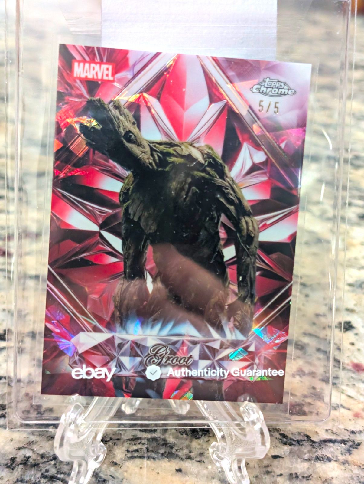 2025 Topps Chrome Marvel Guardians of the Galaxy Sapphire Selections Groot 5/5
