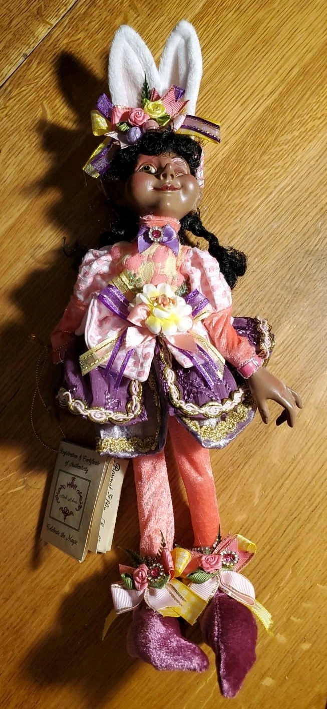 Mark Roberts Elves 51-37160 African American Easter Bonnet Elfin Small 12.5" Elf