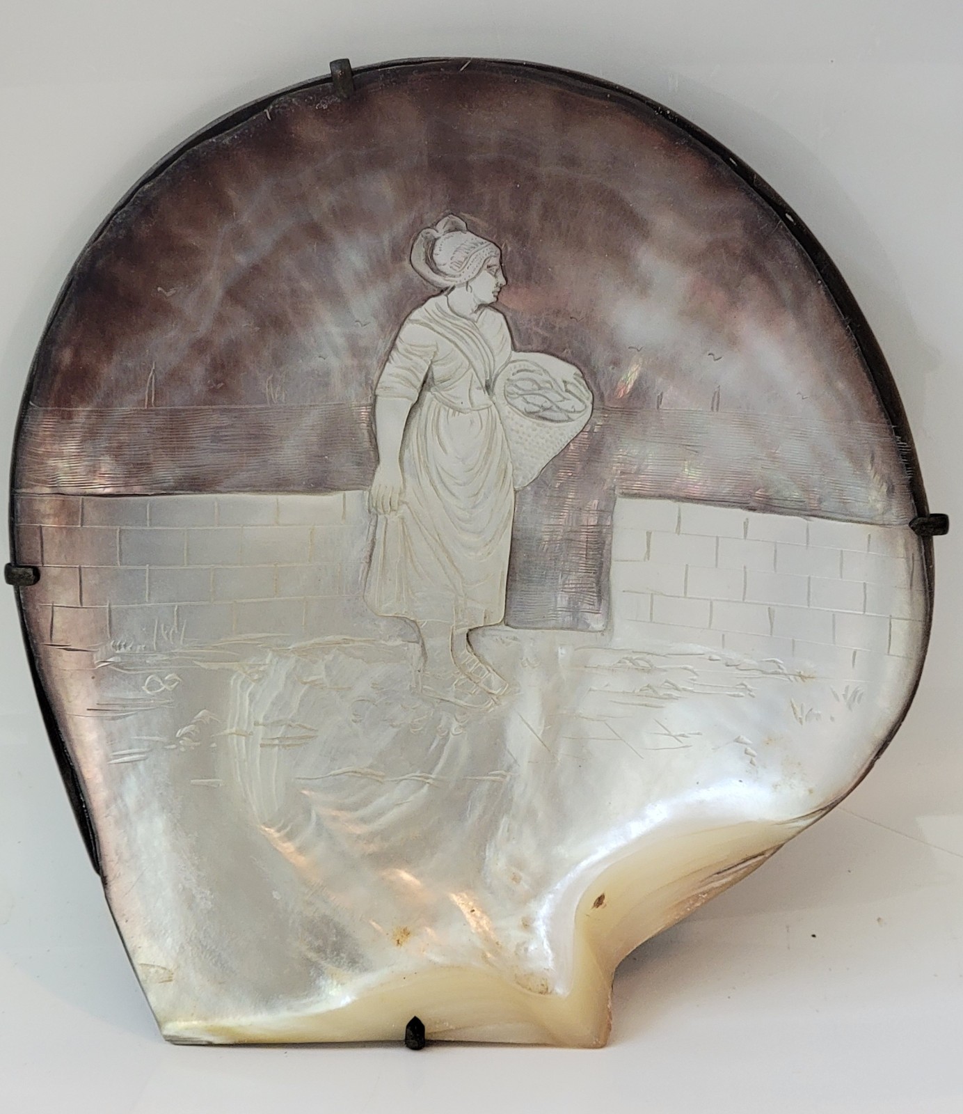Antique 19th Century French Carved Mother-of-Pearl Shell GRAND TOUR Souvenir Antique 19th Century French Carved Mother-of-Pearl Shell GRAND TOUR Souvenir
