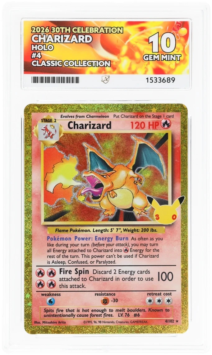 Charizard - 4/102 - 30th Celebration - ACE 10 PERFECT SUBGRADES Charizard - 4/102 - 30th Celebration - ACE 10 PERFECT SUBGRADES